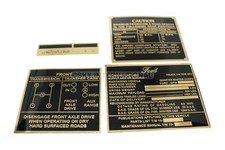 Set Of 4 Jeep Brass Data Plate